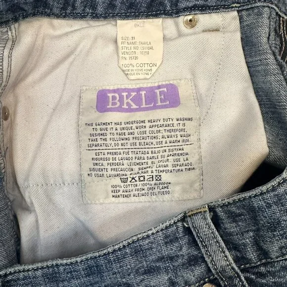 Vintage 90’s BKLE Buckle Shayla Jeans 31 Straight Leg Medium Wash Mid Rise Y2K - Picture 11 of 15